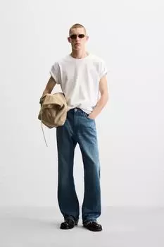 Джинсы расклешенного кроя ZARA, средне-синий