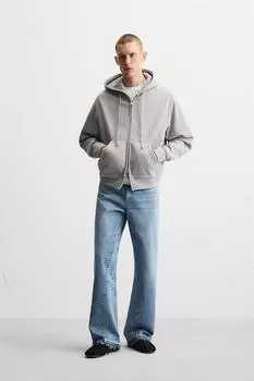 Джинсы расклешенного кроя ZARA, светло-синий