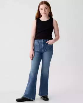 Джинсы расклешенные для девочек с карманами Gap, голубой