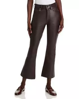 Джинсы расклешенные до щиколотки с высокой посадкой Veronica Beard Carson цвета темного шоколада, коричневый