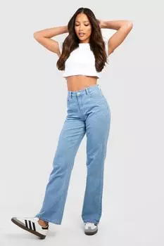 Джинсы расслабленного кроя с низкой посадкой на талии Boohoo, синий