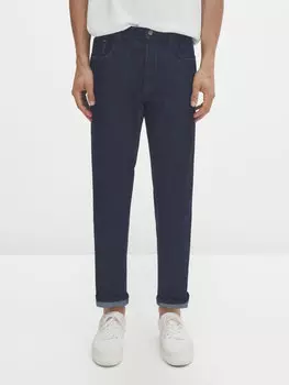 Джинсы расслабленного кроя с промыванием и кромкой Massimo Dutti, индиго