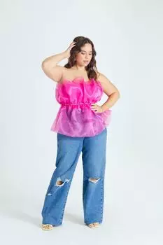 Джинсы размера плюс из переработанного хлопка в стиле 90-х годов Forever 21, деним