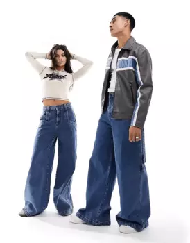 Джинсы Reclaimed Vintage Unisex 90s Skate, синий