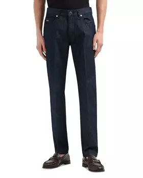 Джинсы Regular Fit из легкого денима синего цвета Emporio Armani, синий