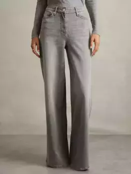 Джинсы Reiss Crete Wide Leg, цвет washed/grey