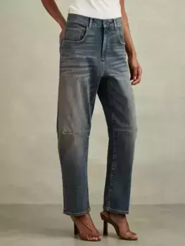 Джинсы Reiss Mahni Washed Barrel Leg, цвет mid blue