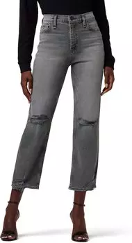 Джинсы Remi High-Rise Straight Crop in Stone Grey Destructed Hudson Jeans, цвет Stone Grey Destructed