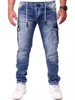Джинсы RESLAD Jeans Cargo-Hose Sweatjeans, синий