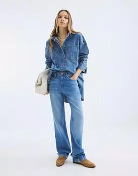 Джинсы River Island с высокой посадкой и прямыми штанинами из денима - светлые