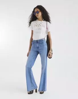 Джинсы River Island с высокой посадкой и свободным кроем из денима - светлые