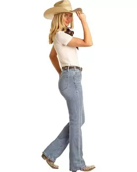 Джинсы Rock and Roll Cowgirl High-Rise Back Yoke Detail Bootcut Jeans in Light Wash RRWD4HRZTB, цвет Light Wash