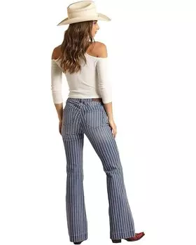 Джинсы Rock and Roll Cowgirl Mid-Rise Trousers with Stripes Jeans in Medium Wash RRWD5MRZU1, цвет Medium Wash