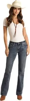 Джинсы Rock and Roll Cowgirl Relaxed Mid-Rise Slate Stitched Pocket Bootcut in Medium Vintage RRWD4BRZT6, цвет Medium Vintage