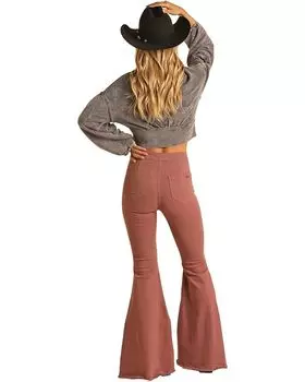 Джинсы Rock and Roll Cowgirl Rose Taupe Button Bell RRWD7PRZRD, цвет Rose/Mauve
