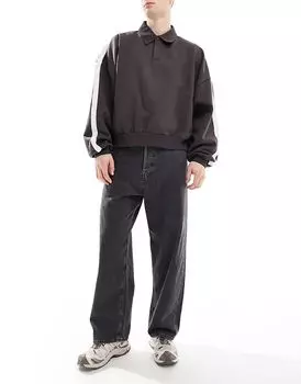 Джинсы Ron Skateter черного цвета с потертостями Jack & Jones
