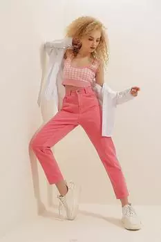 Джинсы - Розовый - Прямые Trend Alaat Stili