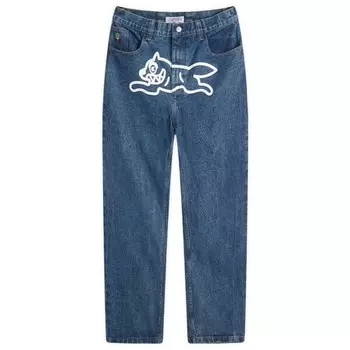 Джинсы Running Dog с двойным вырезом и прямыми штанинами Icecream, синий