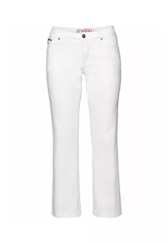 Джинсы с 5 карманами и эффектами поношенности sheego, цвет White Denim