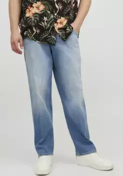 Джинсы с 5 карманами Jack & Jones PlusSize "JJIMIKE JJORIGINAL AM 819 PLS NOOS", синий