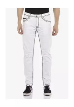 Джинсы с эффектными контрастными швами CIPO & BAXX, белый