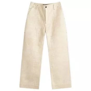 Джинсы с эффектом крокодиловой кожи Jacquemus, бежевый