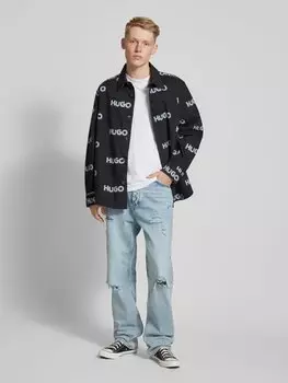 Джинсы с эффектом поношенности, модель «Нейт» Hugo Blue, светло-голубой