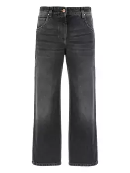 Джинсы с эффектом потертости Brunello Cucinelli, черный