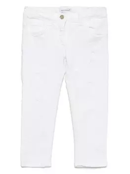 Джинсы с эффектом потертости Dolce & Gabbana Kids, белый