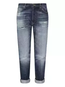 Джинсы с эффектом потертости и карманами DONDUP, синий