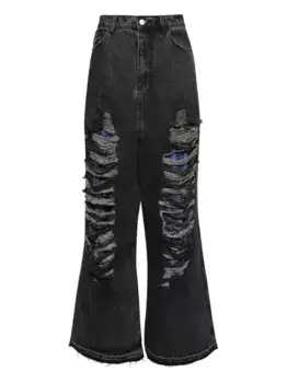 Джинсы с эффектом потертости Natasha Zinko, черный