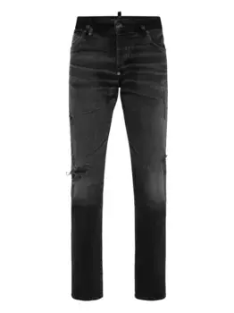 Джинсы с эффектом потертости Philipp Plein, черный