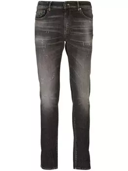 Джинсы с эффектом потертости PT Torino, черный