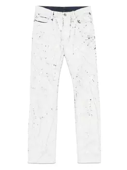 Джинсы с эффектом потрескавшихся тканей MM6 Maison Margiela, белый