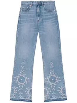 Джинсы с английской вышивкой GANNI, синий