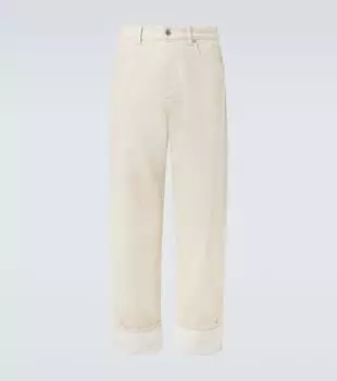 Джинсы с аппликацией и расклешёнными штанинами Bottega Veneta, Pale Meringue
