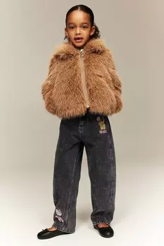 Джинсы с аппликациями H&M, серый