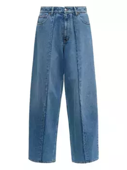 Джинсы с бахромой MM6 Maison Margiela, синий