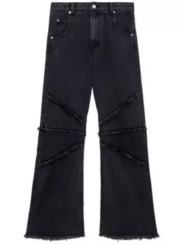 Джинсы с бахромой SJYP, черный