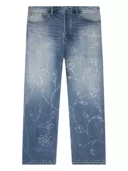 Джинсы с бисером Nahmias, синий