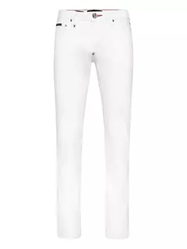 Джинсы с черепами Philipp Plein, белый