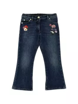 Джинсы с цветочной вышивкой Dolce & Gabbana Kids, синий