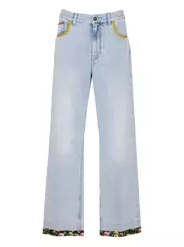 Джинсы с цветочной вышивкой VALENTINO GARAVANI, синий