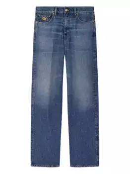 Джинсы с декором Medusa Biggie VERSACE, синий