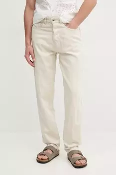 Джинсы с добавлением льна Loose Jeans Nils Pepe Jeans, бежевый