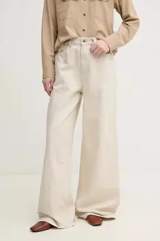 Джинсы с добавлением льна Wide Leg UHW Jaimy Pepe Jeans, бежевый
