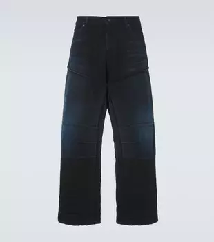 Джинсы с двойными коленями и широкими штанинами Balenciaga, 7150-Firefly