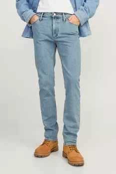 Джинсы с хлопком, лиоцеллом и эффектом потертости Jack & Jones, синий