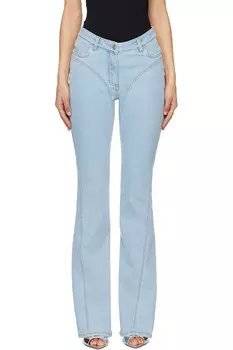 Джинсы с изогнутым швом Mugler, синий