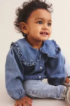 Джинсы с карманами в форме сердечек H&M, синий